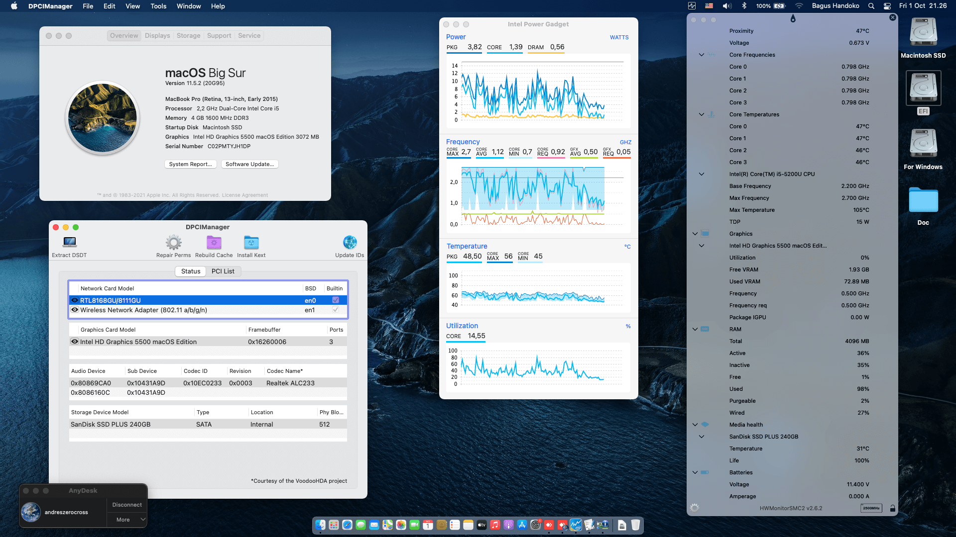 Success Hackintosh macOS Big Sur 11.5.2 Build 20G95 in Asus K401LB-FR068D